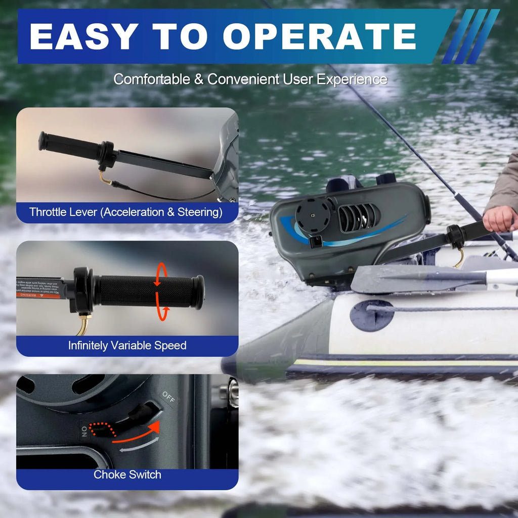 WUZSTAR 2 Stroke 3.5HP Outboard Motor Fishing Boat Engine W/CDI Water Cooling System