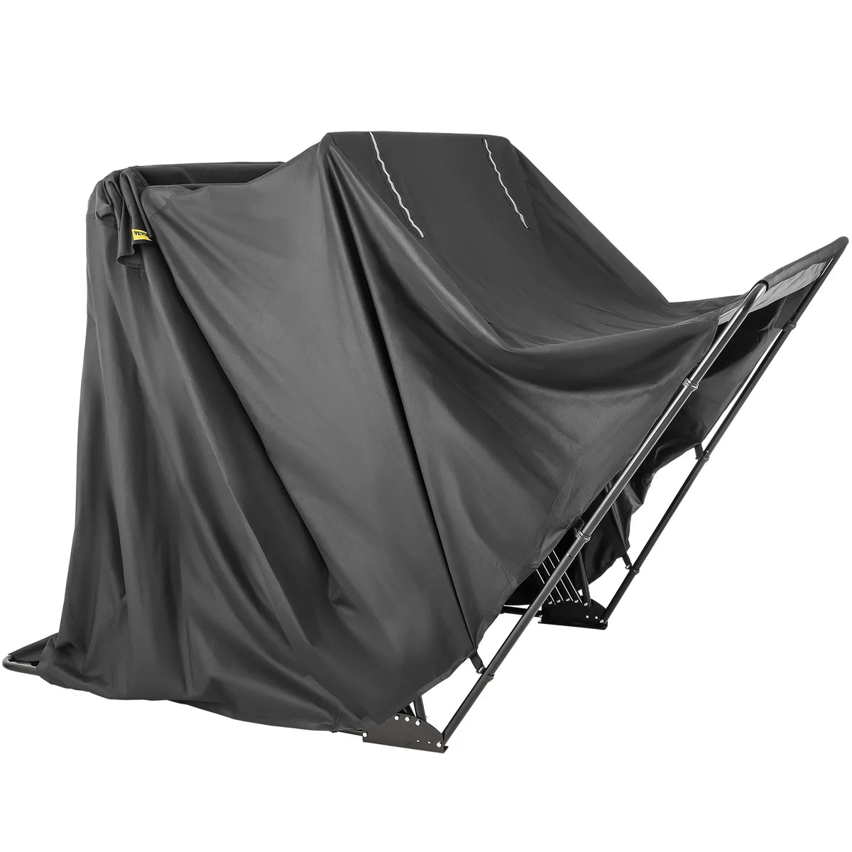 VEVORbrand Waterproof Heavy Duty Motorcycle Shelter Shed, 600D Oxford Motorbike Shed Anti-UV, 106.3"x41.3"x62.9" Shelter Storage Garage Tent with Lock and Weight Bag, Black