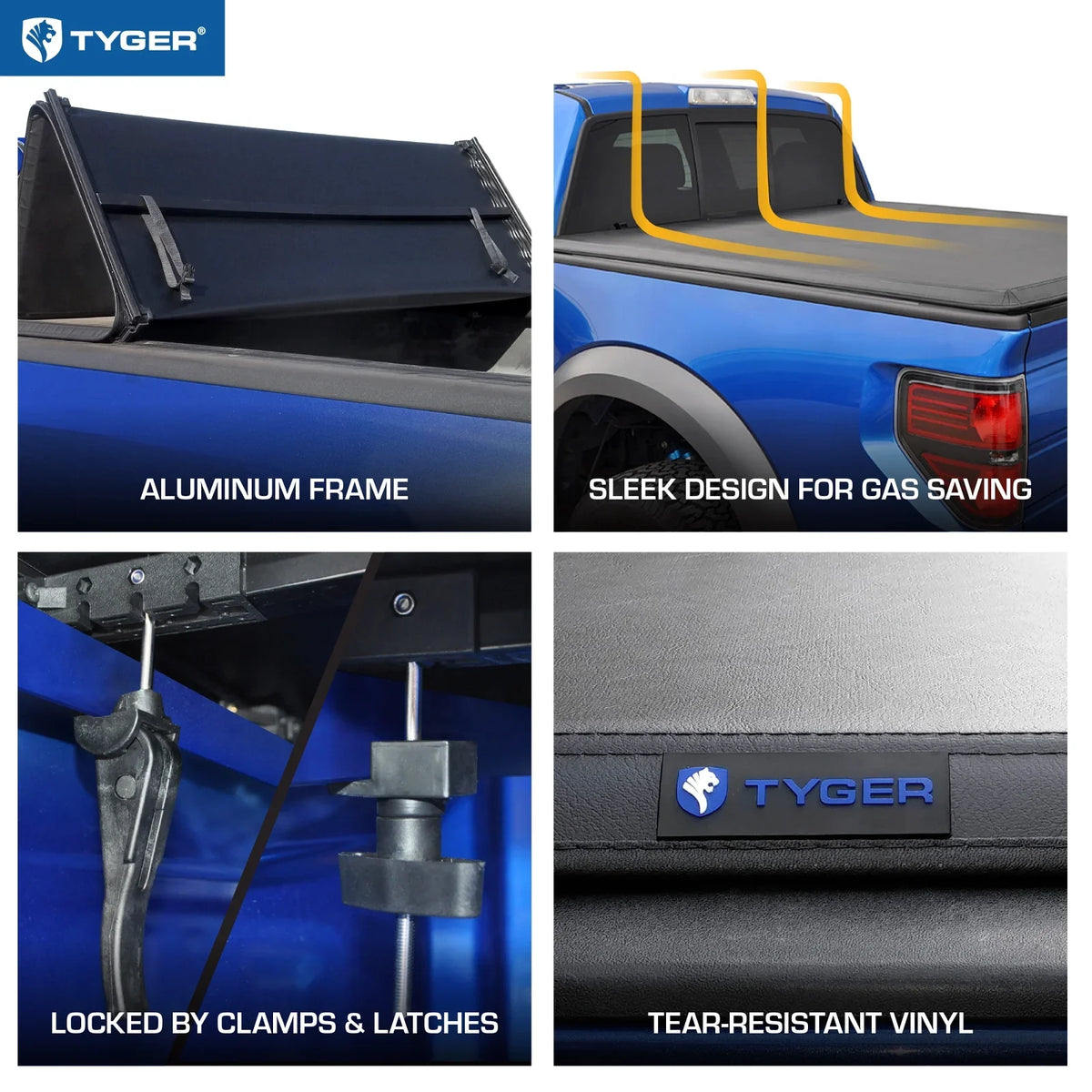 Tyger Auto T3 Soft Tri-fold Truck Bed Tonneau Cover Compatible with 2014-2018 Chevy Silverado / GMC Sierra 1500; 2015-2019 2500HD 3500HD; 2019 LD/Limited | 6'6" Bed | TG-BC3C1007 | Vinyl