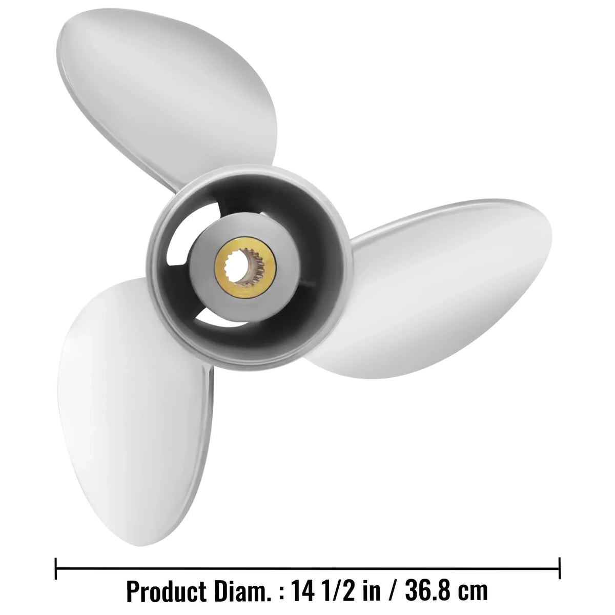 VEVOR Outboard Propeller, 3-Blade 14.5" x 21" Boat Propeller, Replace for OEM 3860709, Compatible with SX Sterndrives Outboard Volvo Penta Engine, Right-handed Steel Propeller Steel & 19 Spline Teeth