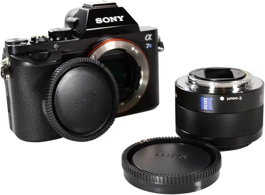 CamDesign Body Cap & Camera Rear Len Cover Set Compatible with Sony E-Mount NEX Cameras A7II,III A7R III A9 A7 A7R A7S