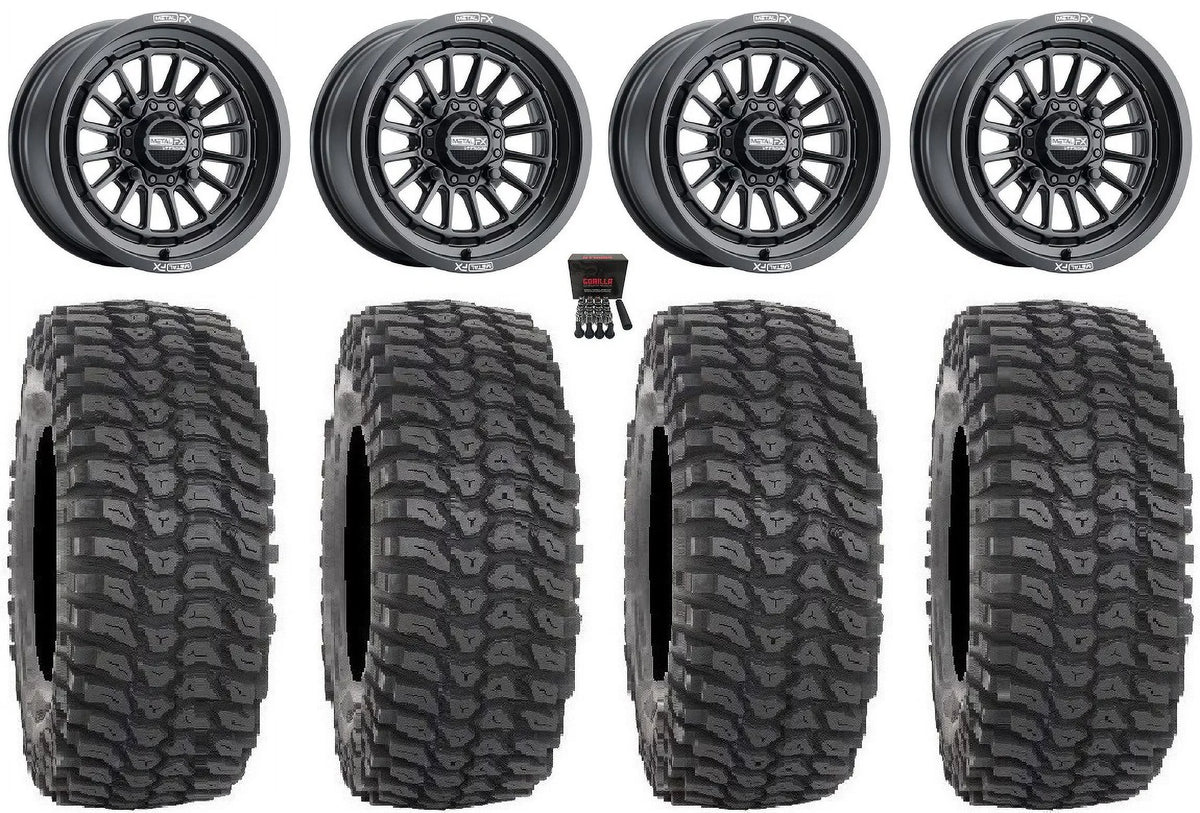 MetalFX Delta 15" Wheels Black 35" XCR350 Tires Polaris RZR XP 1000 / PRO XP / Ranger XP 900/1000