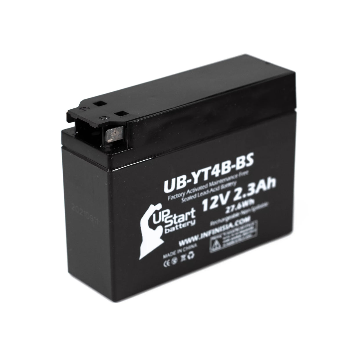 4-Pack UpStart Battery Replacement for 2004 Yamaha SR400 400CC Factory Activated, Maintenance Free, Motorcycle Battery - 12V, 2.3Ah, UB-YT4B-BS