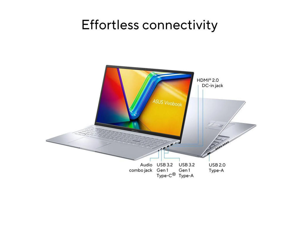 2023 ASUS Vivobook 17X Notebook 17.3” FHD Display, Intel Core i9-13900H CPU, 16GB RAM, 1TB SSD, OS 11 Home, Transparent Silver, K3704VA-DH96-S