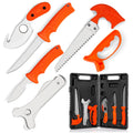 Maxam 7 Piece 420 Stainless Steel Game Cleaning Set - Satin Finish Blades