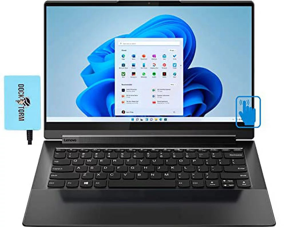 Lenovo 2022 Yoga 9i -14.0" FHD Touchscreen IPS 2-in-1 Device (Intel i7-1185G7 4-Core, 8GB RAM RAM, 2TB PCIe SSD, Intel Iris Xe, Backlit KYB, Fingerprint, WiFi 6, BT 5.1, HD Webcam, Win 11 Home) w/Hub