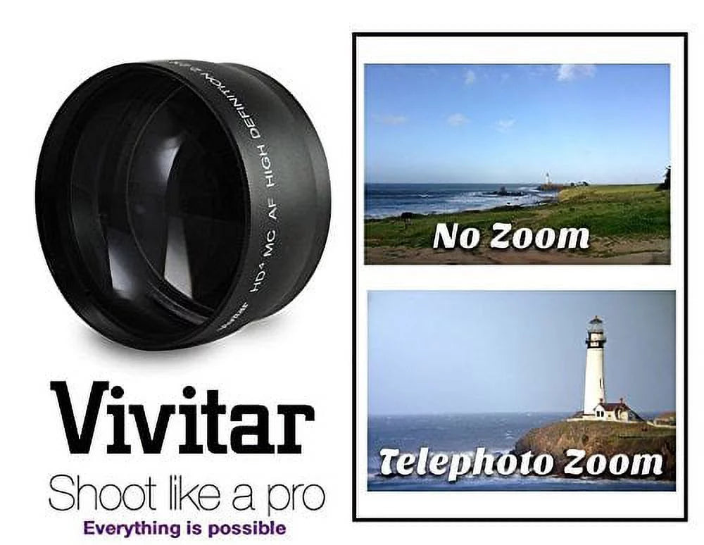 Hi-Def Telephoto & Wide Angle Lens Set For Panasonic Lumix DMC-G7 DMC-G7K (46mm Compatible)