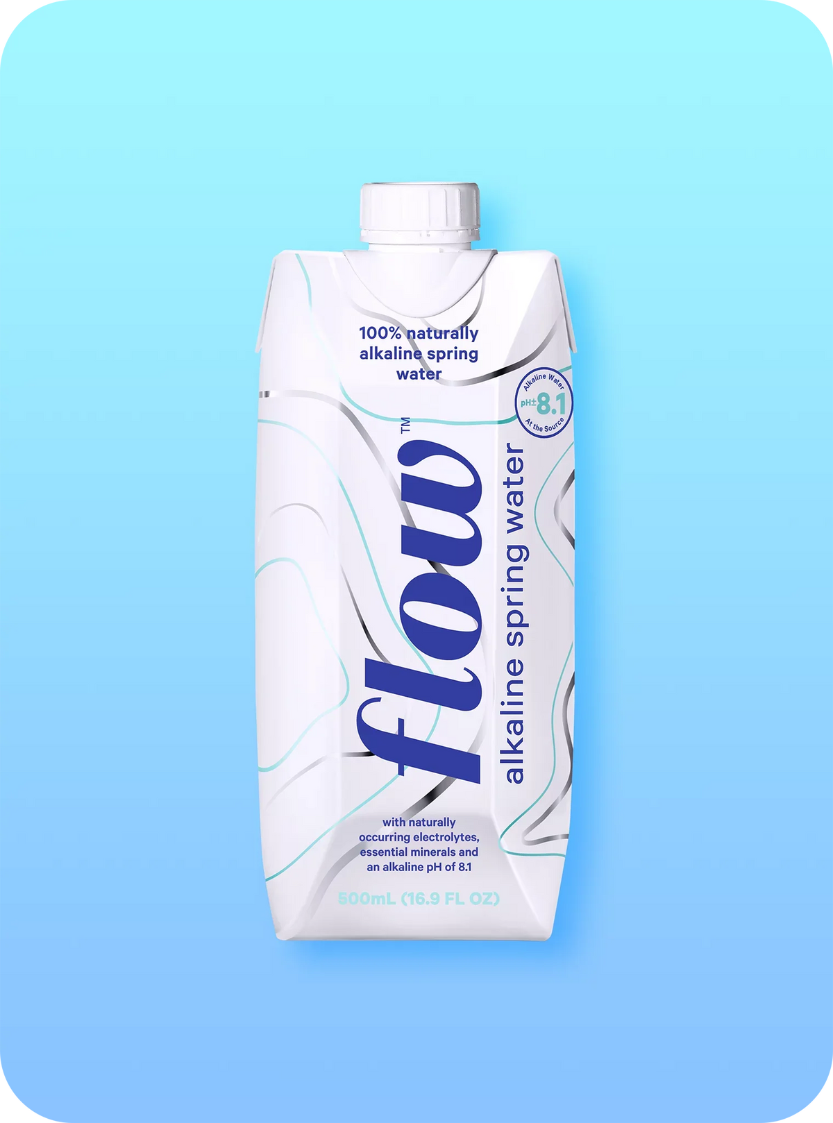 Flow Alkaline Spring Water- 100% Natural Alkaline Spring Water, 16.9 fl oz, 12 Pack Bottles