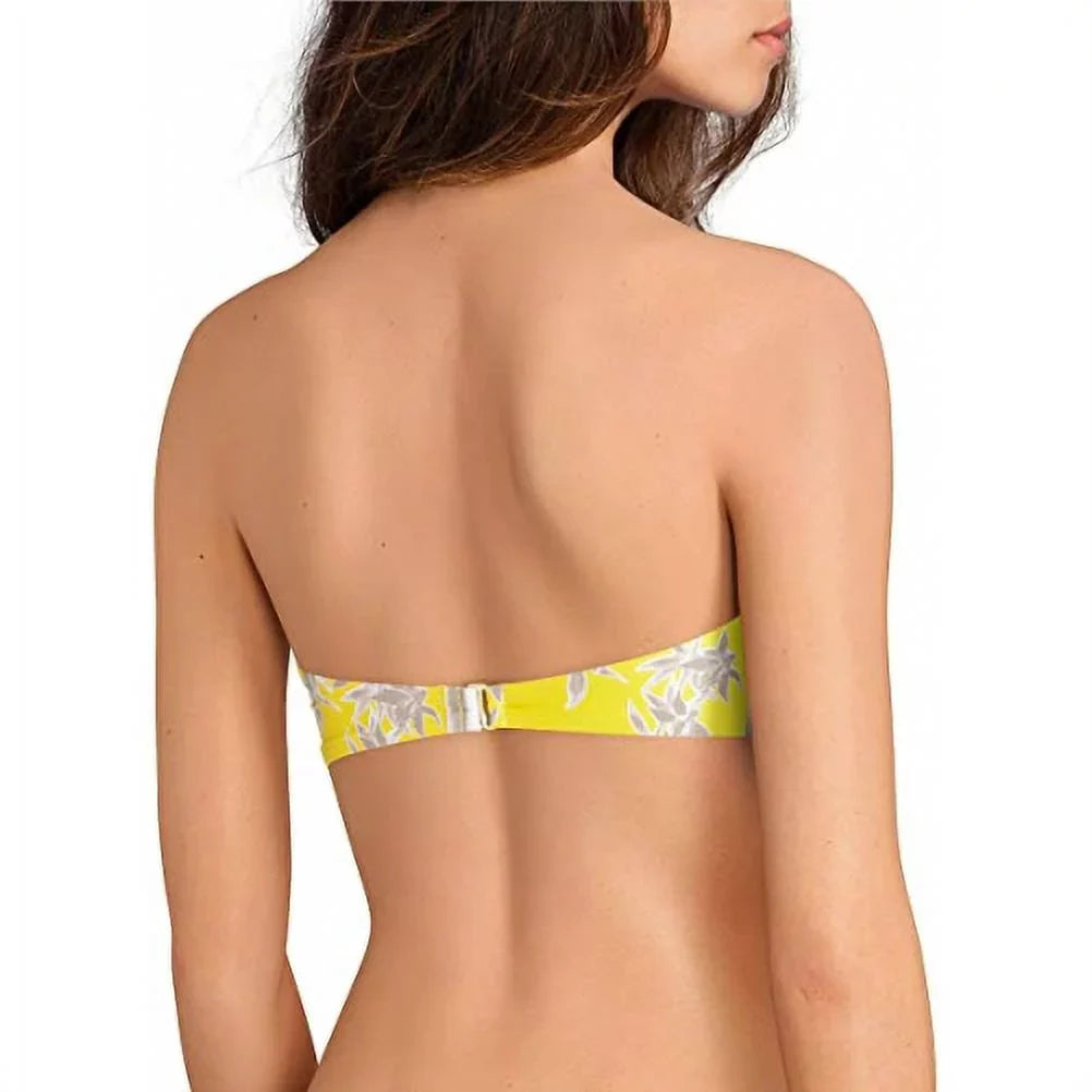 Gianni Bini Yellow Bandeau Bikini Top Primary Paradise Knot - Removable Straps