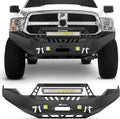 Nilight Front Bumper Full Width Solid Steel Compatible for 2013 2014 2015 2016 2017 2018 Dodge Ram 1500 Pickup Truck with Winch Plate Offroad 120W LED Light Bar 2x18w Light Pods 2 Years Warranty