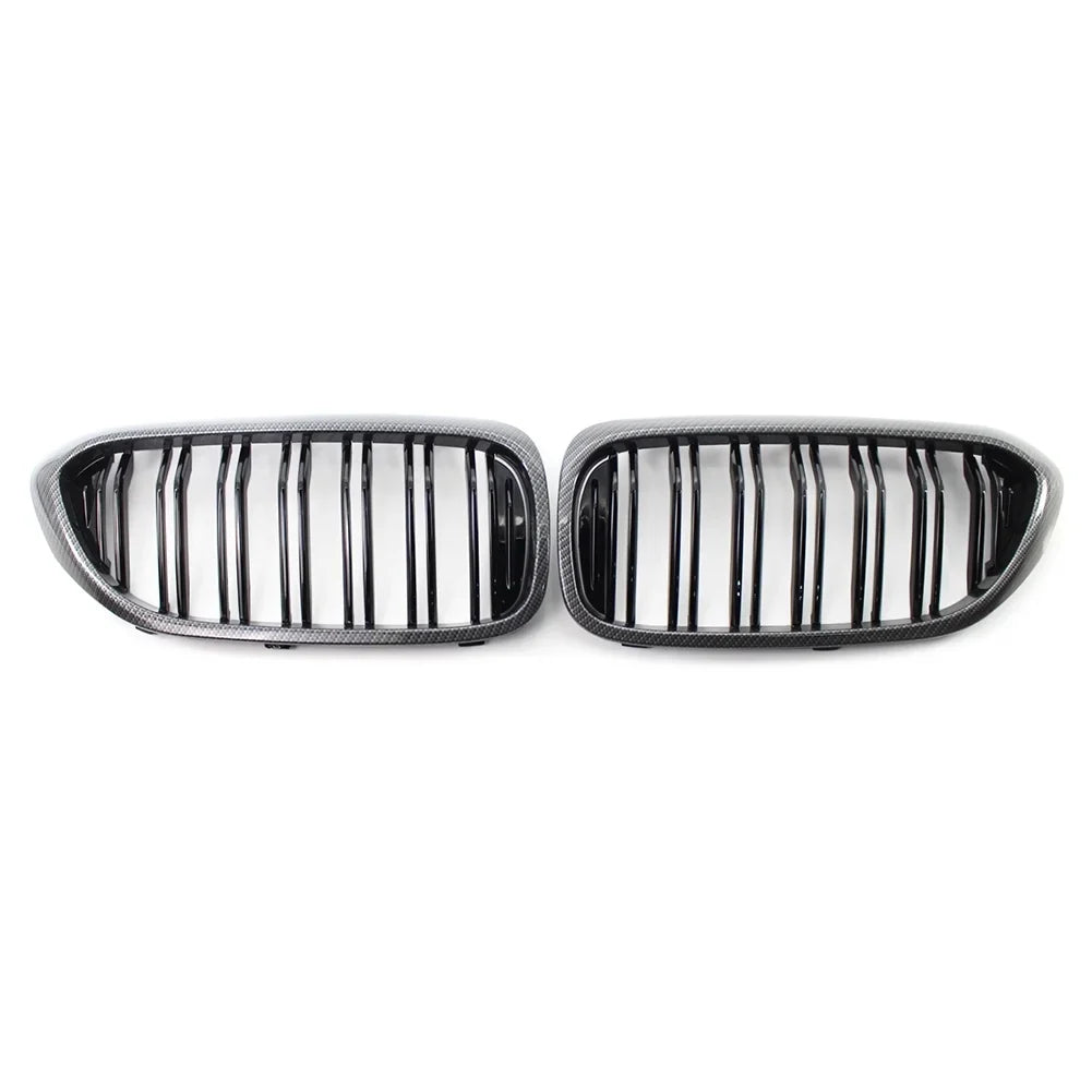 ZSWAL Front Grill Cover Trim Keney Grille for BMW 5 Series G30 G31 G38 530i 540i 2017 2018 2019, Carbon Fiber Style