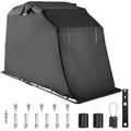 VEVORbrand Waterproof Heavy Duty Motorcycle Shelter Shed, 600D Oxford Motorbike Shed Anti-UV, 106.3"x41.3"x62.9" Shelter Storage Garage Tent with Lock and Weight Bag, Black