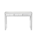 Impressions Vanity Leah Premium Mirrored Vanity Table Top , 3 Pull Out Storage Drawers Dressing Table for Home (Silver)