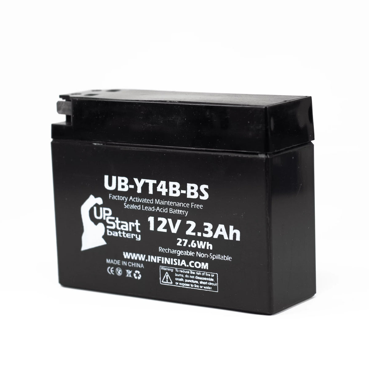 4-Pack UpStart Battery Replacement for 2004 Yamaha SR400 400CC Factory Activated, Maintenance Free, Motorcycle Battery - 12V, 2.3Ah, UB-YT4B-BS