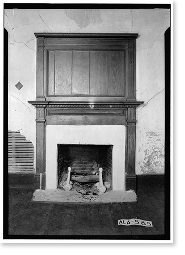 Historic Framed Print, Rush-Thornton House, U.S. Highway 29, Tuskegee, Macon County, AL - 6, 17-7/8" x 21-7/8"