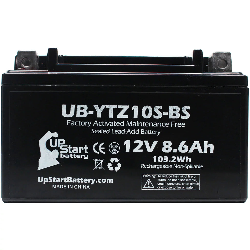5-Pack UpStart Battery Replacement for 2011 Yamaha FZ8 800CC Factory Activated, Maintenance Free, Motorcycle Battery - 12V, 8.6Ah, UB-YTZ10S-BS