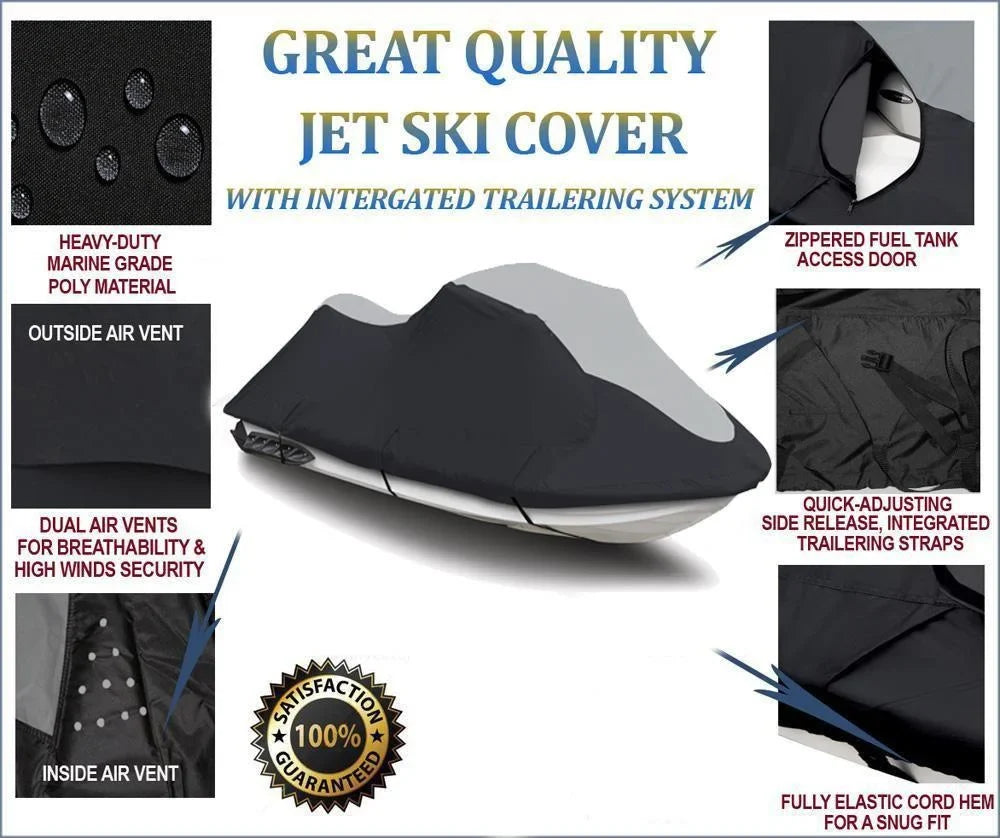 SUPER HEAVY-DUTY PWC JetSki Cover Compatible for Polaris SL1050 SL1050 1997 Travel Jet Ski Cover PWC Boat Cover 1-2 Seater