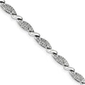 Sterling Silver Rhodium Plated Diamond Bracelet. Carat Wt- 0.25ct