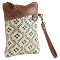 KB OHLAY WRISTLET Upcycled Canvas Genuine Leather women bag western handbag purse