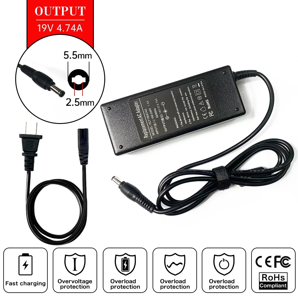 Notebook AC Adapter Charger for Toshiba Satellite Pro L300D-21R L300D-153 L300D-225 L500D-139 L300D-11O M300 P300D-21F L300D-120 C50-A-1DP L300D-138 L500D-136 A300D-155 L70-A-13R L300D-136 L300D-11I