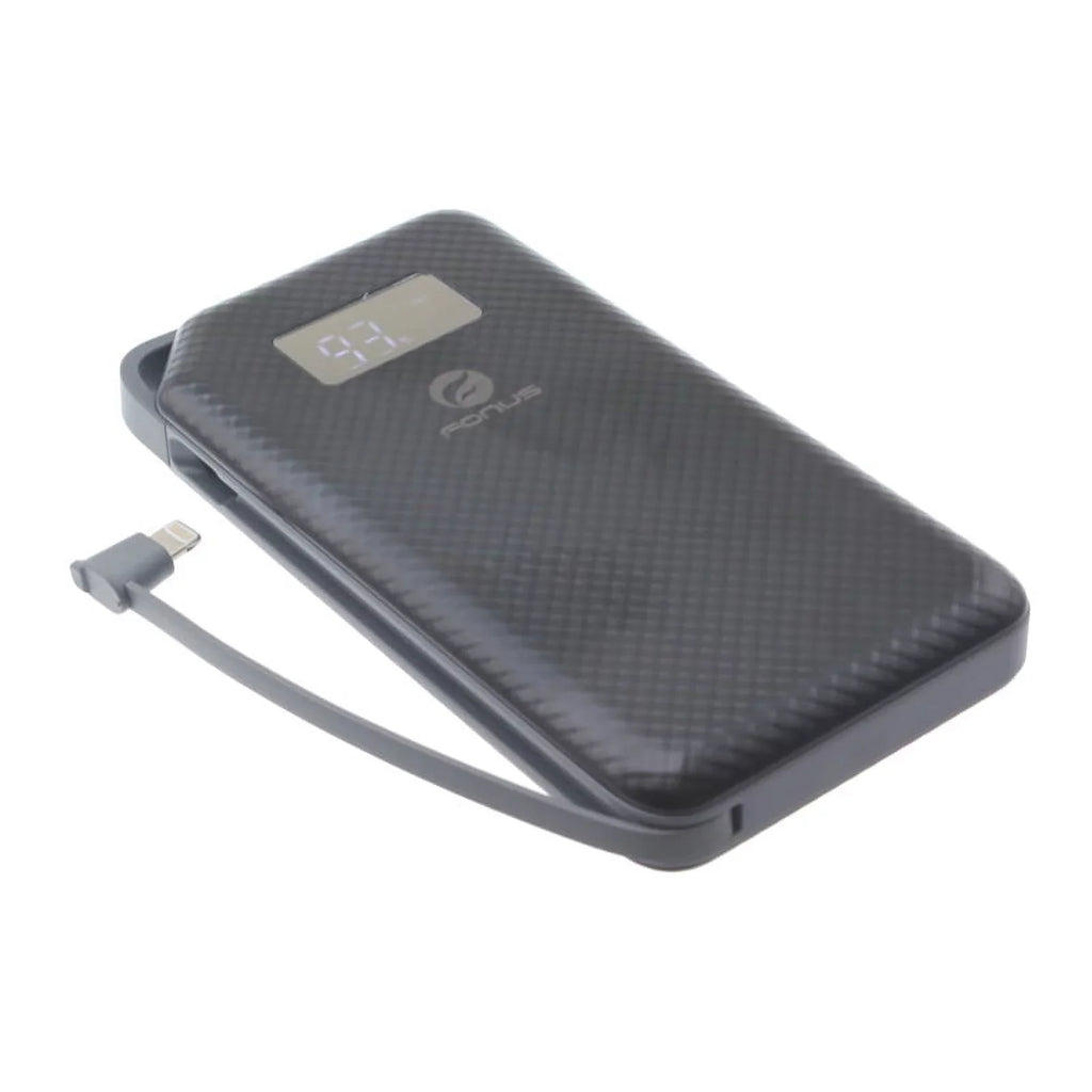 Charger 10000mAh Power Bank w Type-C Retractable USB Cable O1D for Acer Liquid Jade Primo - Alcatel PulseMix, Idol 5S 5 4S - Blackberry Key2, Motion, KEYone - BLU G9 Pro, Vivo 5 - BOLD N1