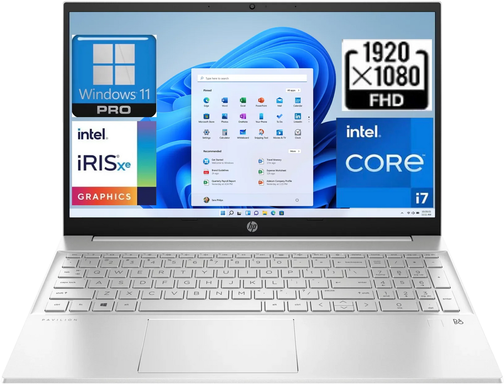 HP 2023 Pavilion 15 Business OS 11 Pro], 15.6 FHD Display, 13th Gen Intel 10-Core i7-1355U up to 5.0Ghz,32GB RAM, 1TB PCIe SSD, Intel Iris Xe Graphics, Numeric Pad, Wi-Fi 6, 5.3 Wireless