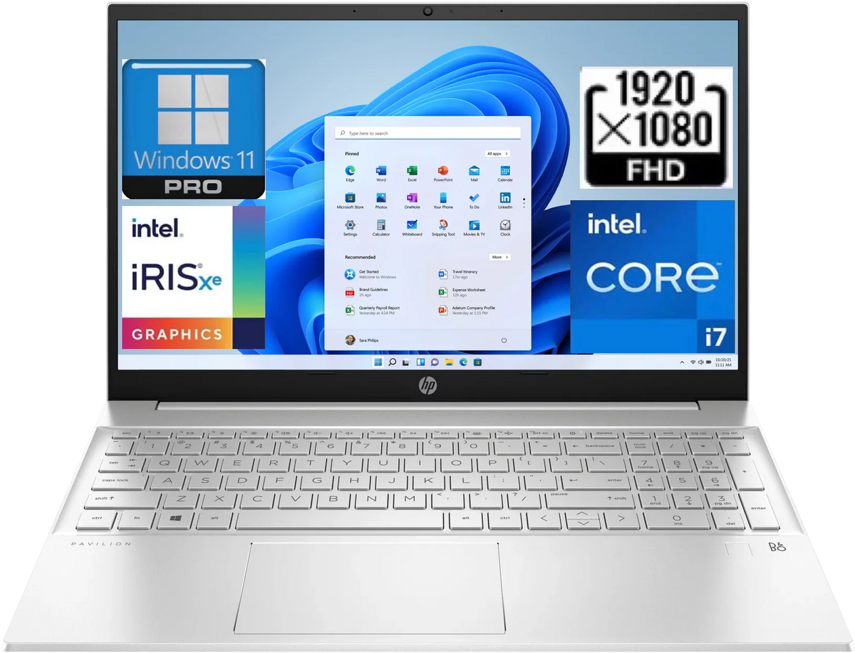 HP 2023 Pavilion 15 Business OS 11 Pro], 15.6 FHD Display, 13th Gen Intel 10-Core i7-1355U up to 5.0Ghz,32GB RAM, 1TB PCIe SSD, Intel Iris Xe Graphics, Numeric Pad, Wi-Fi 6, 5.3 Wireless