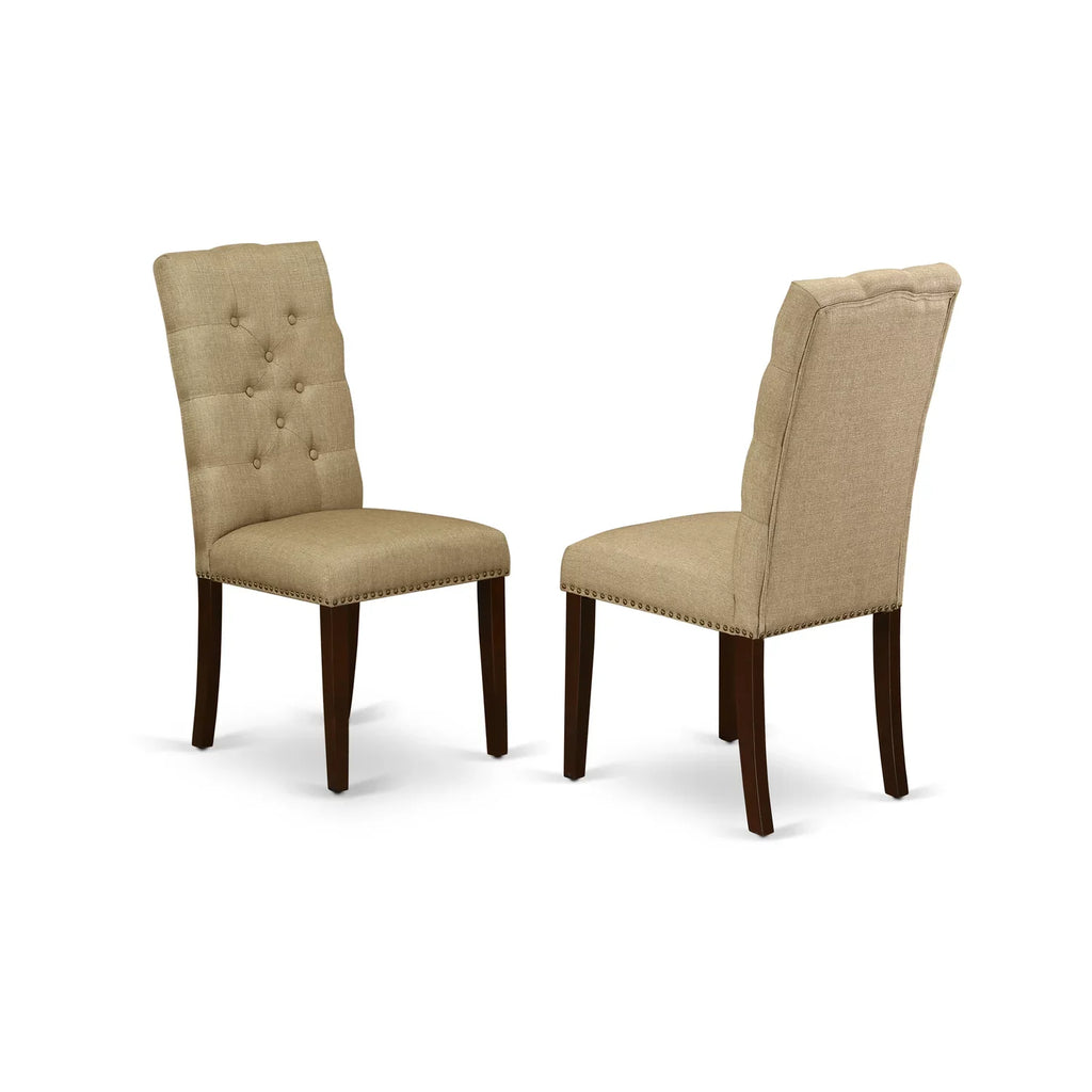 East West Furniture Dining Room Set Mahogany, PSEL5-MAH-16