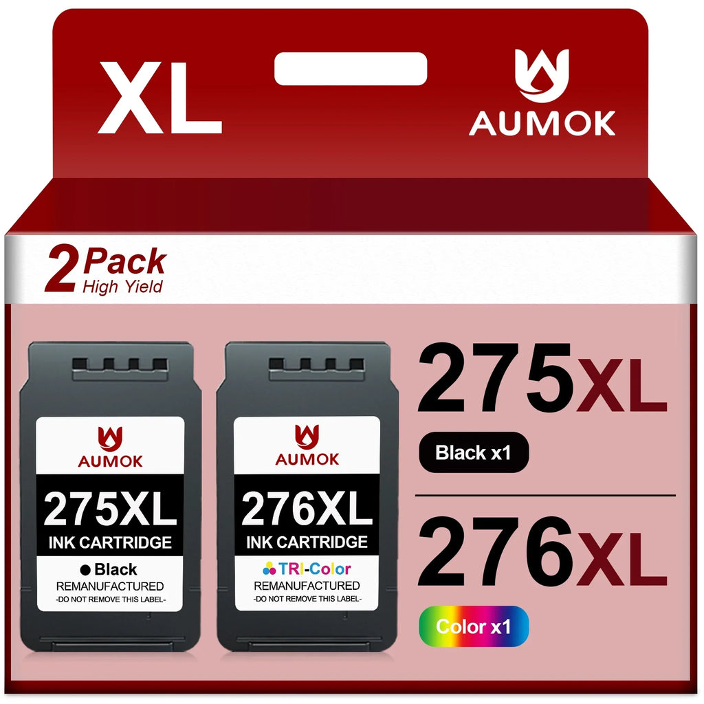275XL 276XL Ink Cartridge Replacement for Canon PG-275 CL-276 275 276 Combo XL Compatible with Canon PIXMA TS3520 TS3522 TS3500 TR4720 TR4722 TR4700 Printer(1 Black, 1 Color)