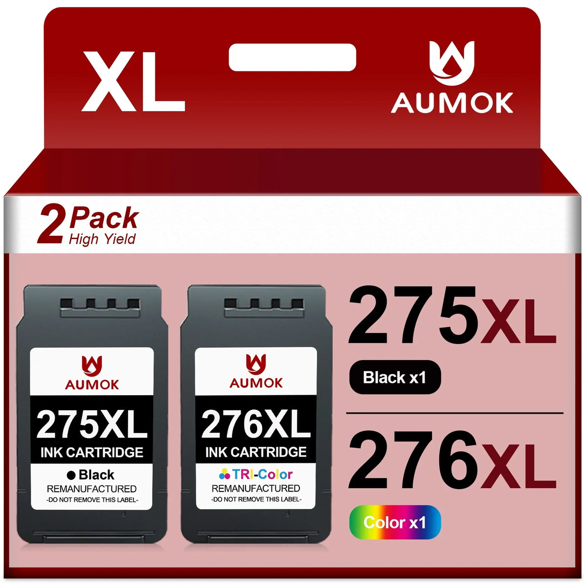 275XL 276XL Ink Cartridge Replacement for Canon PG-275 CL-276 275 276 Combo XL Compatible with Canon PIXMA TS3520 TS3522 TS3500 TR4720 TR4722 TR4700 Printer(1 Black, 1 Color)