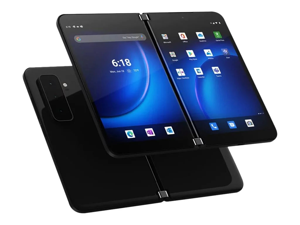 Microsoft Surface Duo 2 - 5G smartphone - dual-SIM - RAM 8 GB / Internal Memory 256 GB - OLED display - 8.3" 2688 x 1892 pixels (90 Hz) - 3x rear cameras 12 MP, 12 MP, 16 MP - front camera 12 MP - obsidian