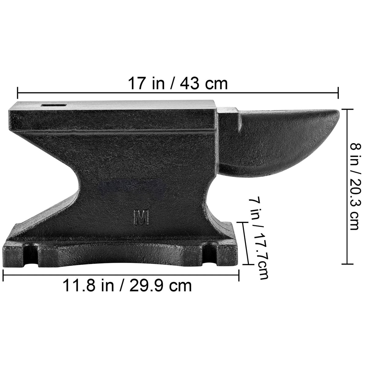 BENTISM Iron Anvil Blacksmith Single Beck Cast Iron 100 LB/45KG W/1.2in Square Hole