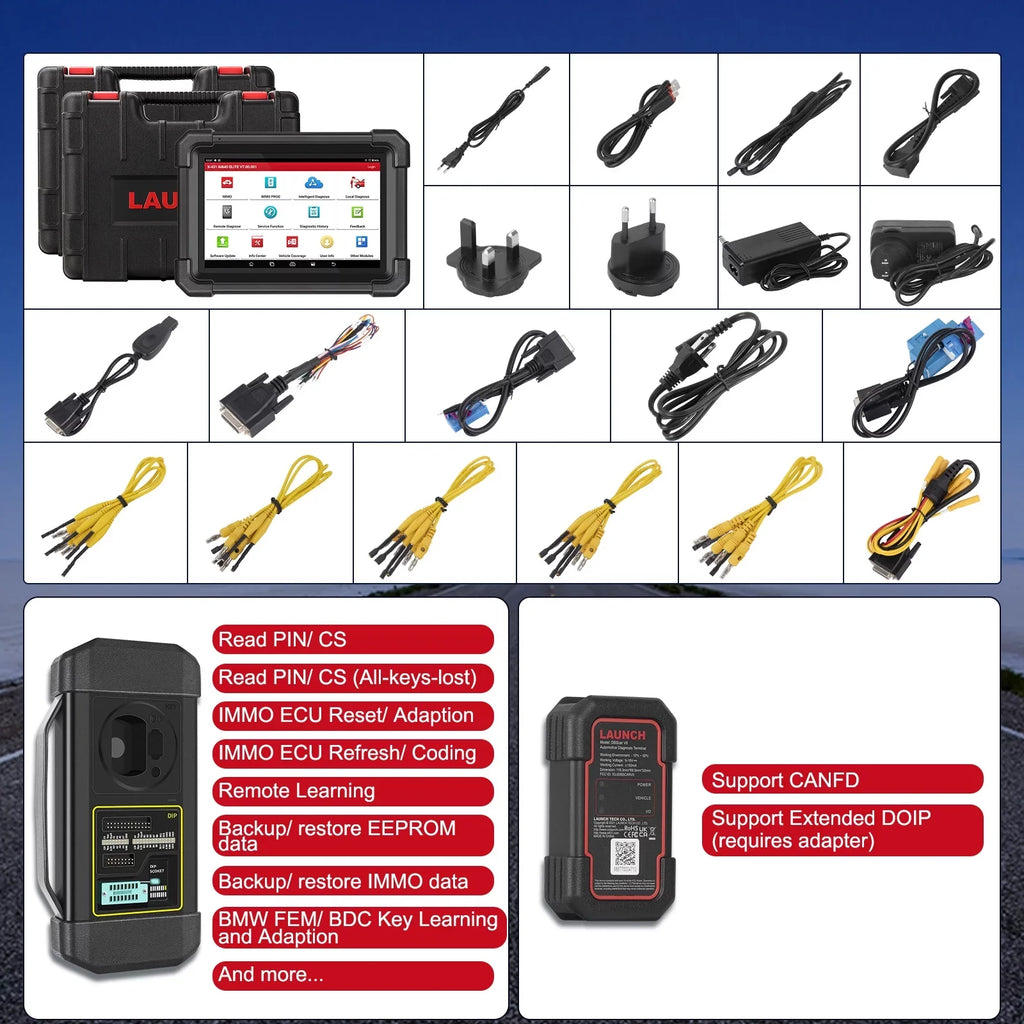 2024 Newest Launch X431 IMMO ELITE Car Diagnostic Scan Tool with XPROG-3 Key Programmer All Systems ,CANFD/DOIP,39+ Services