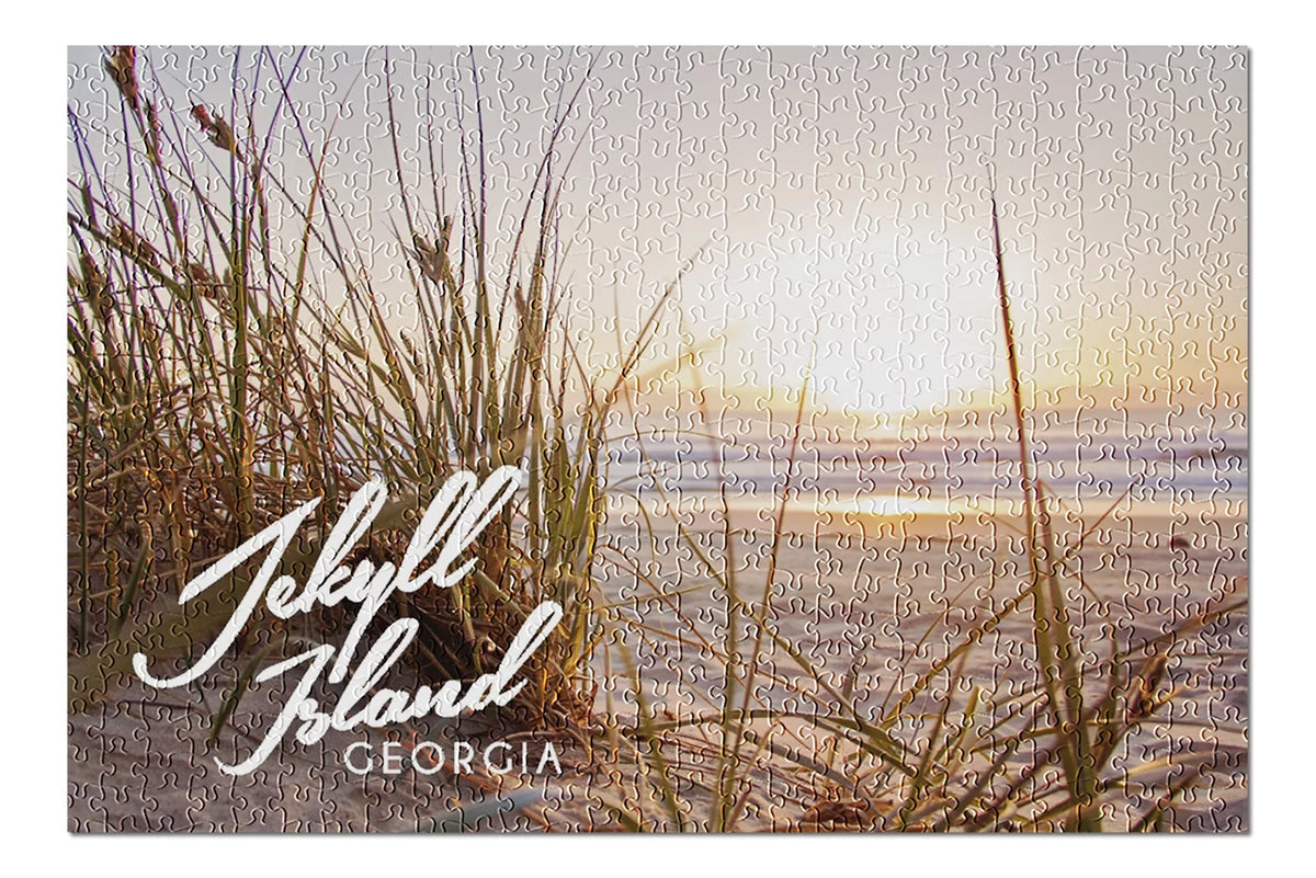 Jekyll Island, Georgia, Beach Sunset (19x27 inches, Premium 500 Piece Jigsaw Puzzle for Adults and Family, Made in USA)