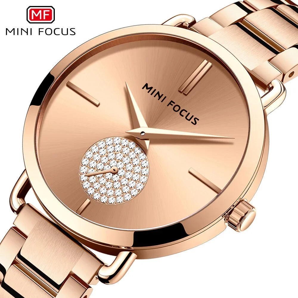 MINI FOCUS Fashion Women's Watches Top Brand Luxury Feloj Mujer Montre Femme Ladies Wristwatch For Girls Relojes Stainless Steel