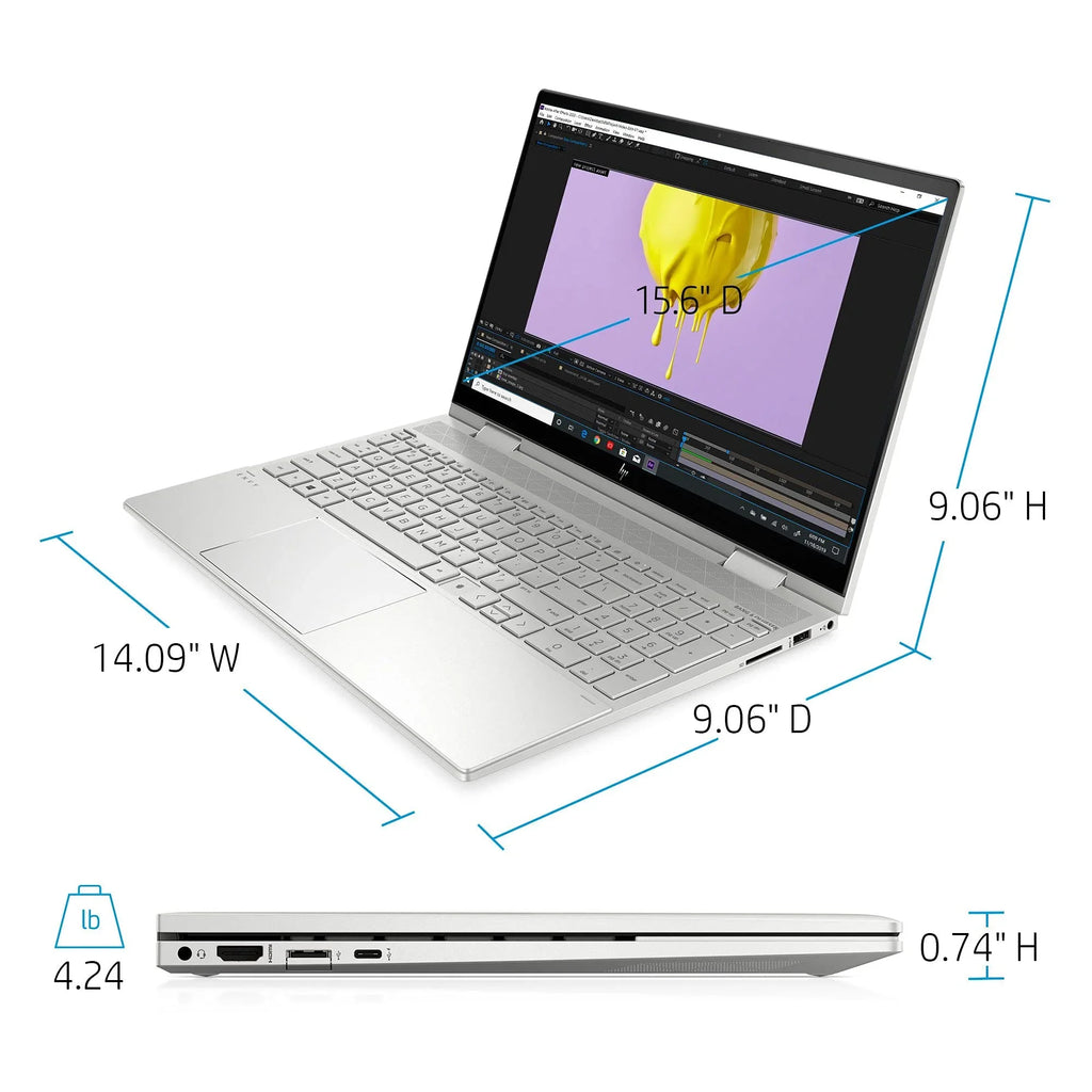 HP 2021 Envy 2-in-1 Device 15.6 inch FHD Touchscreen 11th Gen Intel 5th Gen Intel Iris Xe Graphics 20GB DDR4 1TB NVMe SSD WI-FI 6 Win 10 Pro Fingerprint Backlit Keyboard w/ 32GB USB