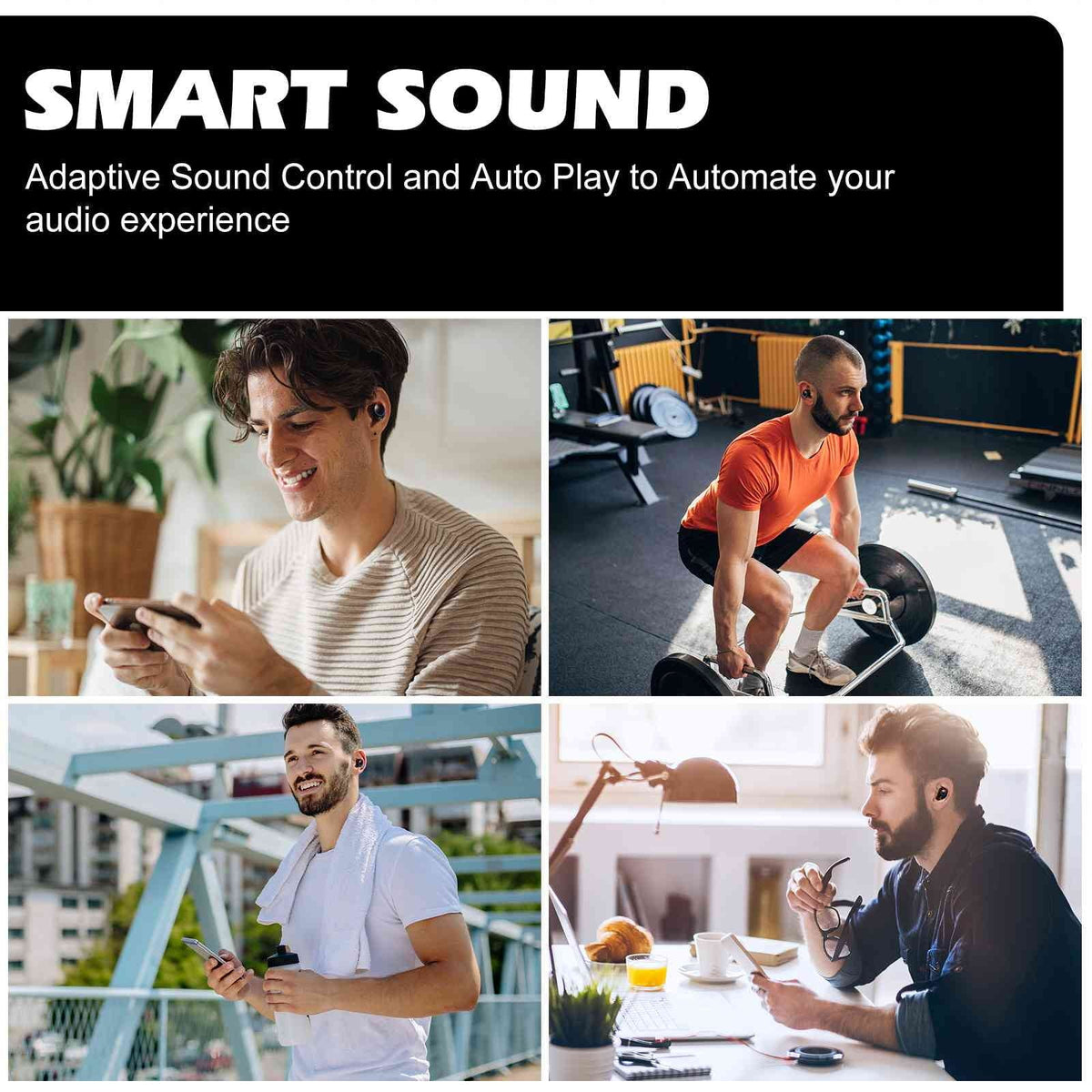 UrbanX True Wireless Bluetooth Earbuds + Charging Case, Black, Dual Connect, IPX5 Water Resistance, Bluetooth 5.2 Connection, Balanced, Bass Boost Compatible with Lenovo Tab M8 (HD)
