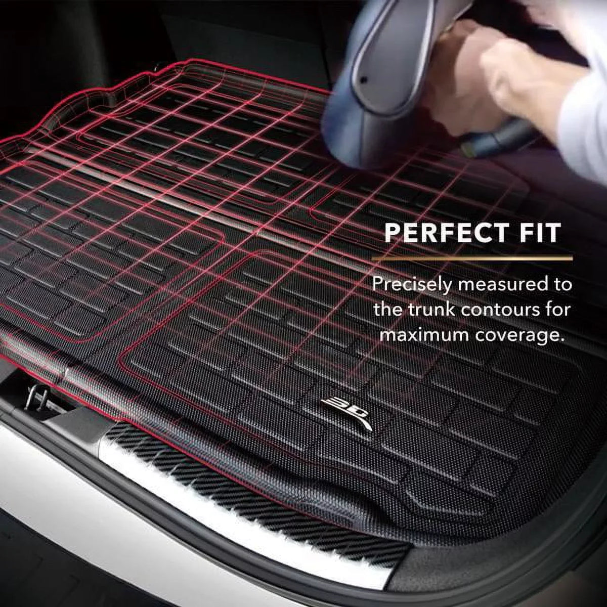 3D MAXpider KAGU Cargo Liner (BLACK) compatible with MERCEDES-BENZ EQS 2022-2024 - Cargo Liner