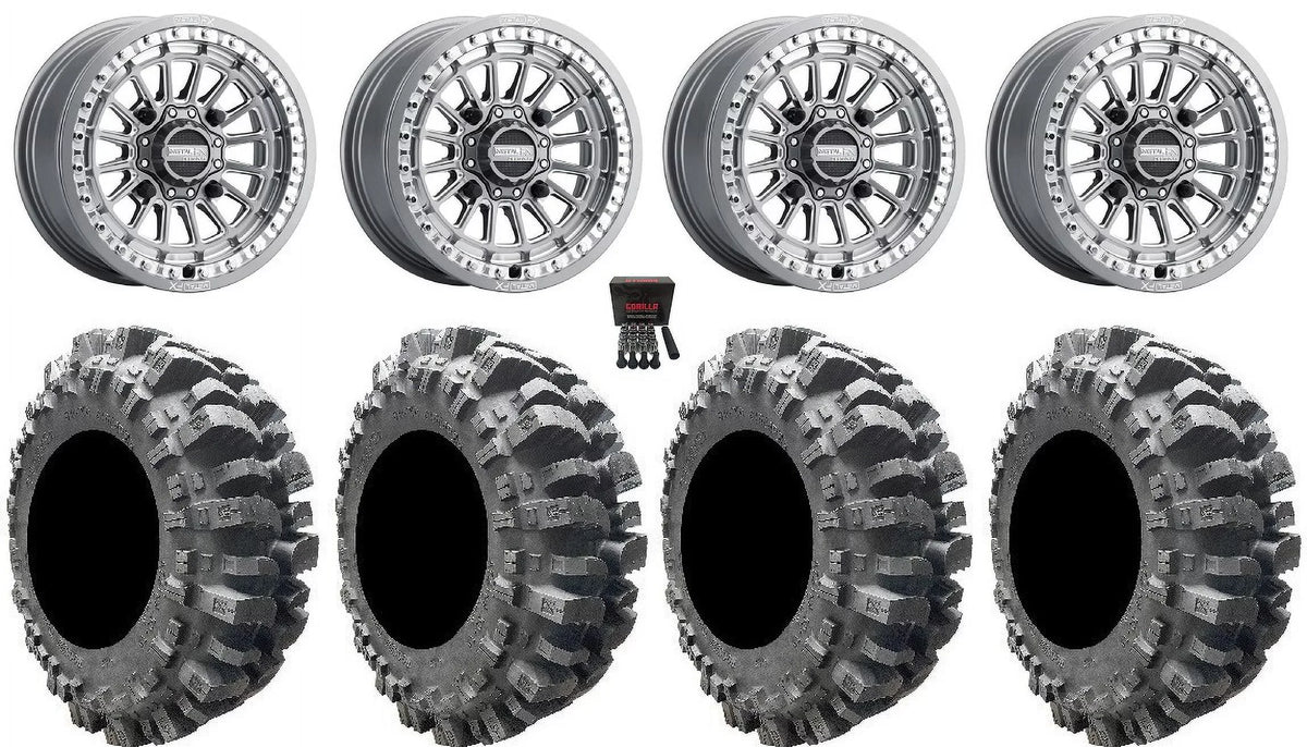 MetalFX Delta Bdlk CC 15" Wheels Gm 31" Bogger Tires Can-Am Maverick X3 / Honda Pioneer 1000 / Talon