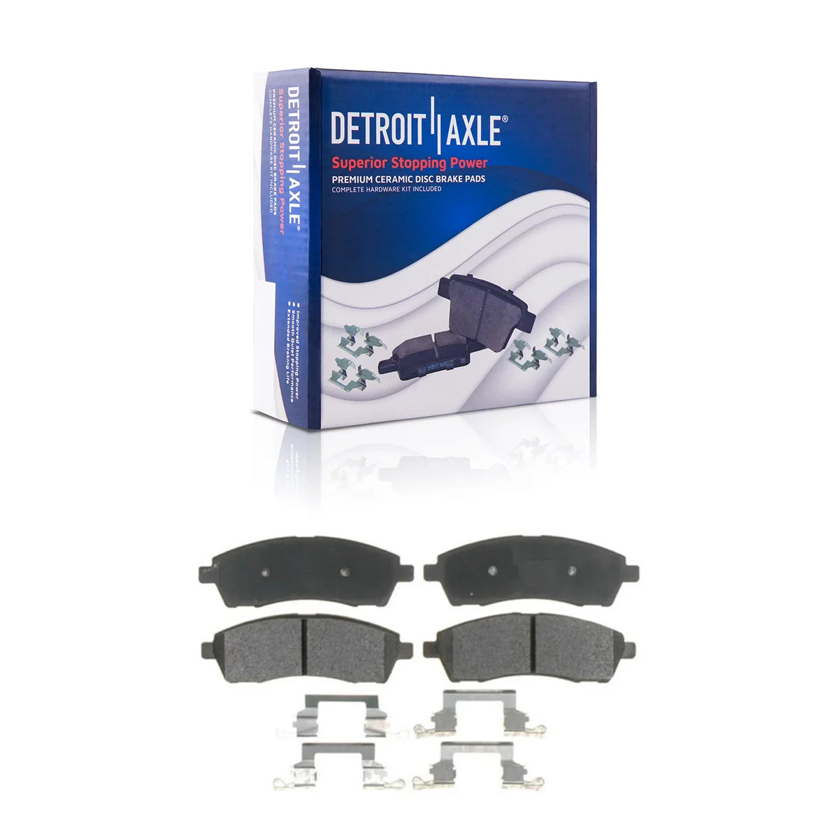 Detroit Axle - Rear Brake Kit for 99-04 Ford F-250 F-350 Super Duty Excursion 1999 2000 2001 2002 2003 2004 Replacement Drilled Slotted Brake Rotors & Ceramic Brakes Pads 8 Lugs