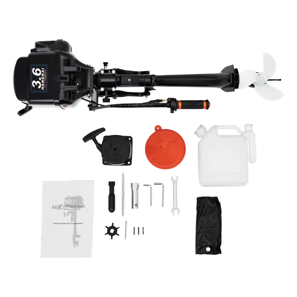 HANGKAI 2 Stroke 3.6 HP Outboard Motor Fishing Boat Engine Water Cooling CDI Outboard Boat Motor 90cm/35.4in