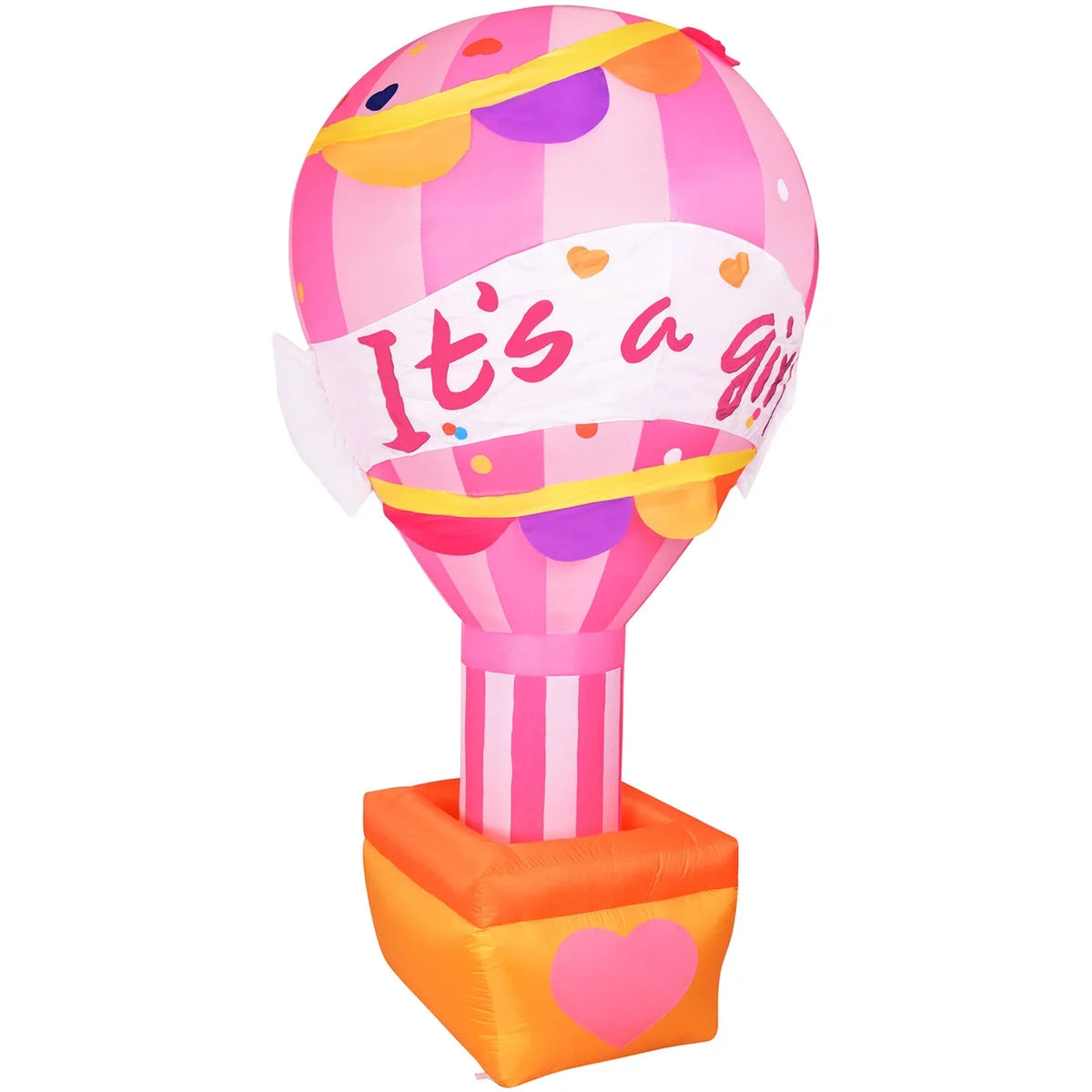 Fraser Hill Farm 10-Ft. Inflatable It's a Girl Balloon Sign with Lights | Outdoor Blow-Up Festive Decor for Baby Shower Celebration Party with Blower, Stakes, Ropes, and Storage Bag