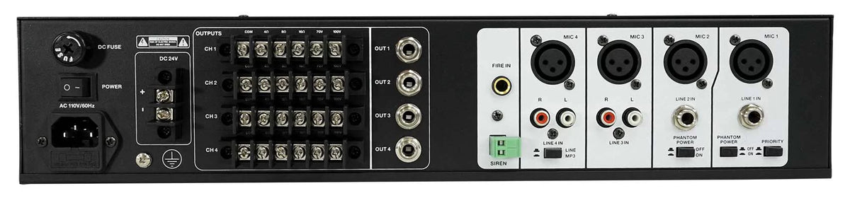 4-Zone Matrix Multi Source Commercial Amplifier+(6) JBL White Pendant Speakers