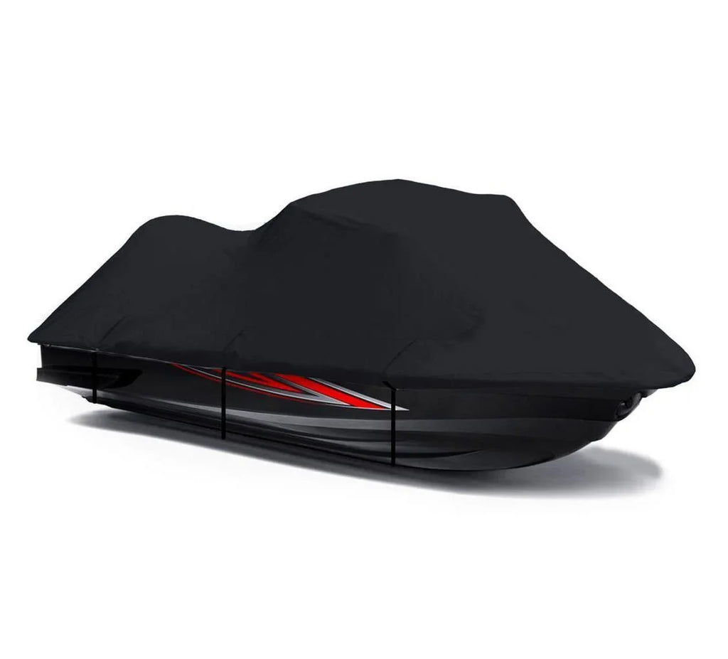 BLACK 600 DENIER JetSki Cover Compatible for Kawasaki 750 STX 1994 1995 1996 1997 1998 / 900 STX 1997-2006 Jet Ski PWC Cover