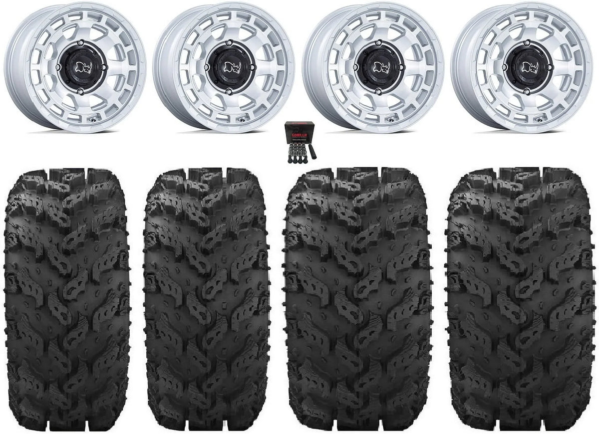 Black Rhino Chamber 14" Wheels Si 27" Reptile Tires Kawasaki Mule Pro FXT
