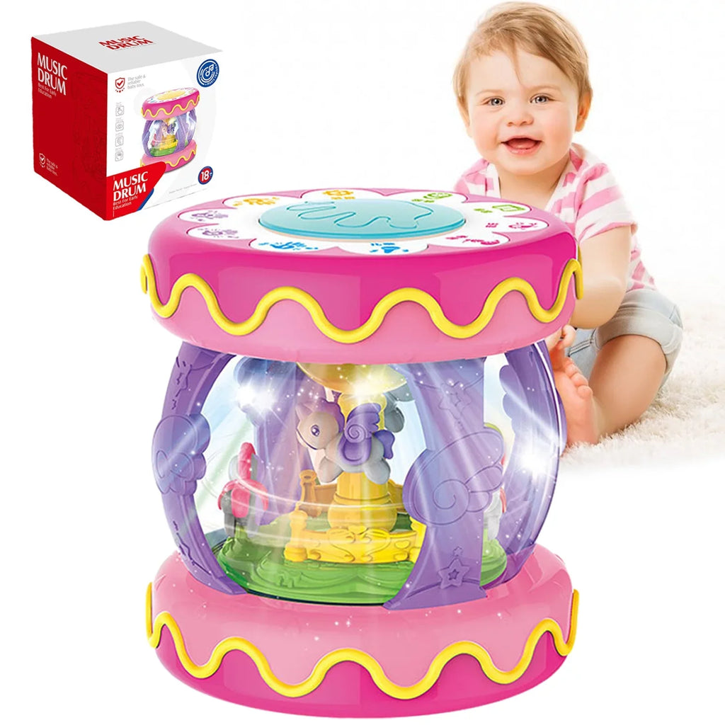 Sytle-Carry Baby Toys 6 to 12 Months, Musical Learning Infant Toys 12-18 Months, Baby Unicorn Rotating Light Up Toys for Toddlers 1 2 3+ Years Old Boys Girls
