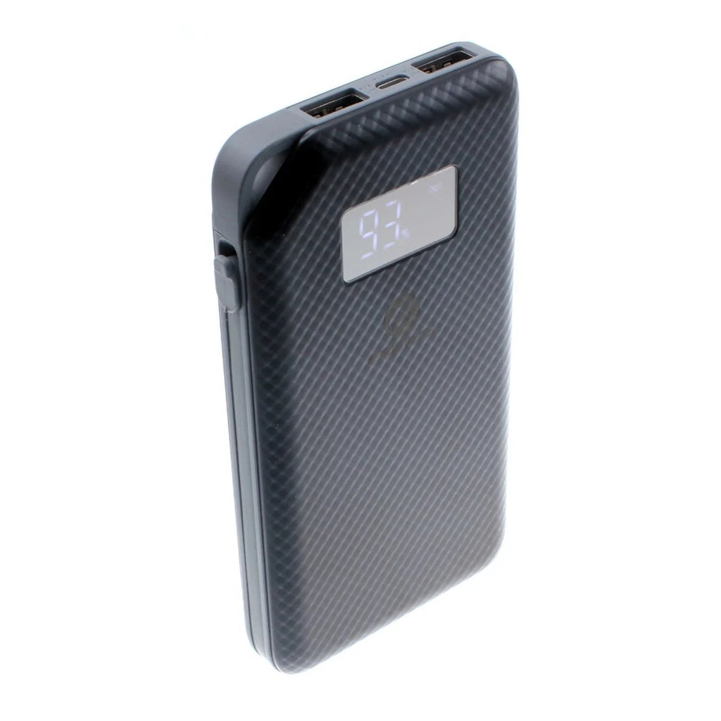 Charger 10000mAh Power Bank w Type-C Retractable USB Cable O1D for Acer Liquid Jade Primo - Alcatel PulseMix, Idol 5S 5 4S - Blackberry Key2, Motion, KEYone - BLU G9 Pro, Vivo 5 - BOLD N1