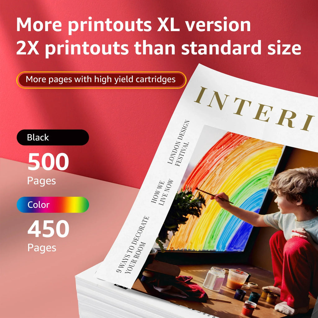 275XL 276XL Ink Cartridge Replacement for Canon PG-275 CL-276 275 276 Combo XL Compatible with Canon PIXMA TS3520 TS3522 TS3500 TR4720 TR4722 TR4700 Printer(1 Black, 1 Color)