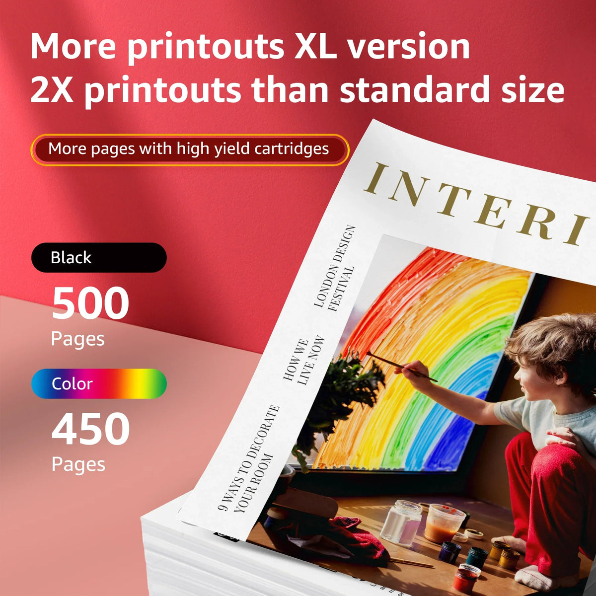 275XL 276XL Ink Cartridge Replacement for Canon PG-275 CL-276 275 276 Combo XL Compatible with Canon PIXMA TS3520 TS3522 TS3500 TR4720 TR4722 TR4700 Printer(1 Black, 1 Color)