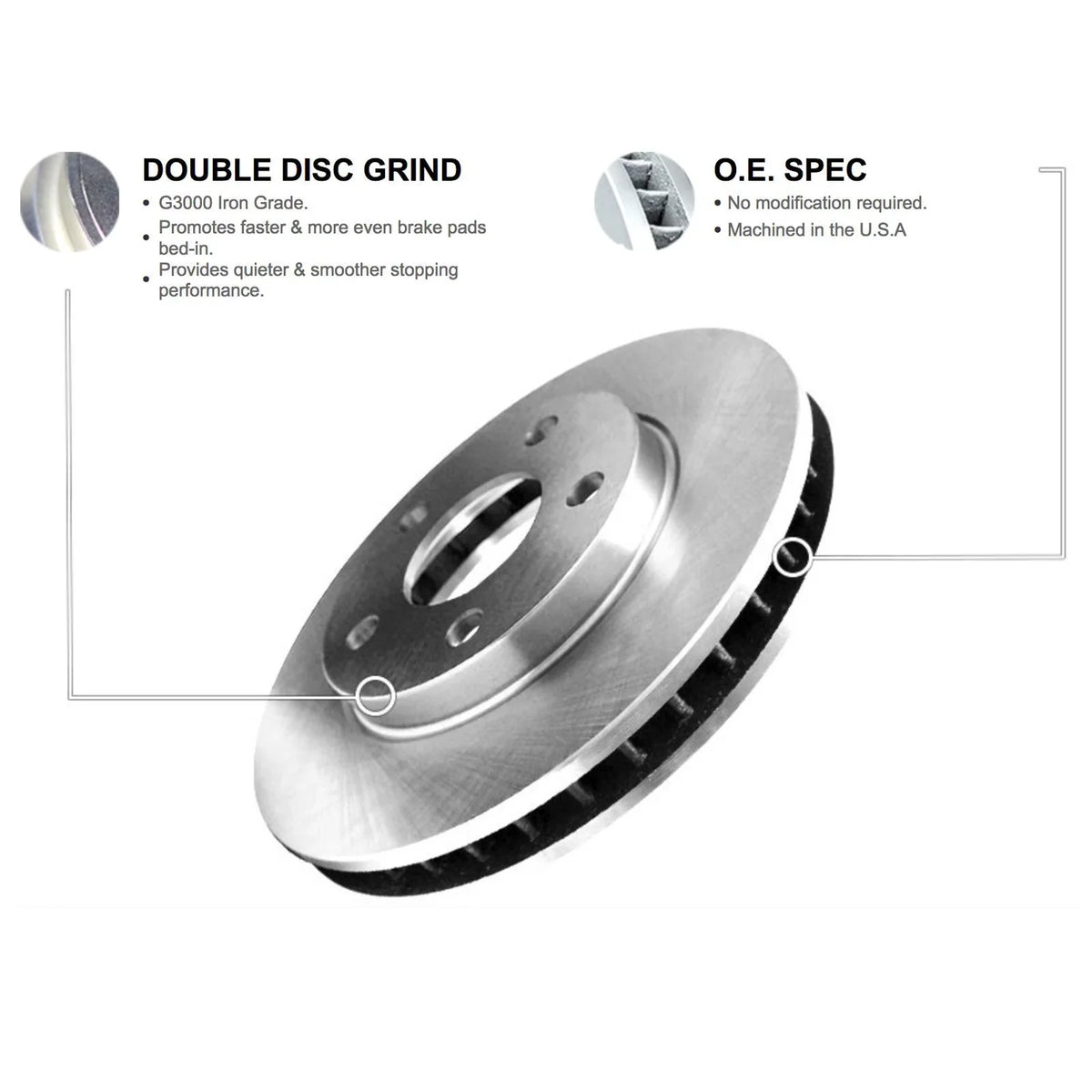R1 Concepts Wfuh1 03258 R1 Concepts Brake Rotor Blank With Optimum Oe Pads & Fits select: 2016-2017 HYUNDAI TUCSON, 2015 HYUNDAI SONATA SE